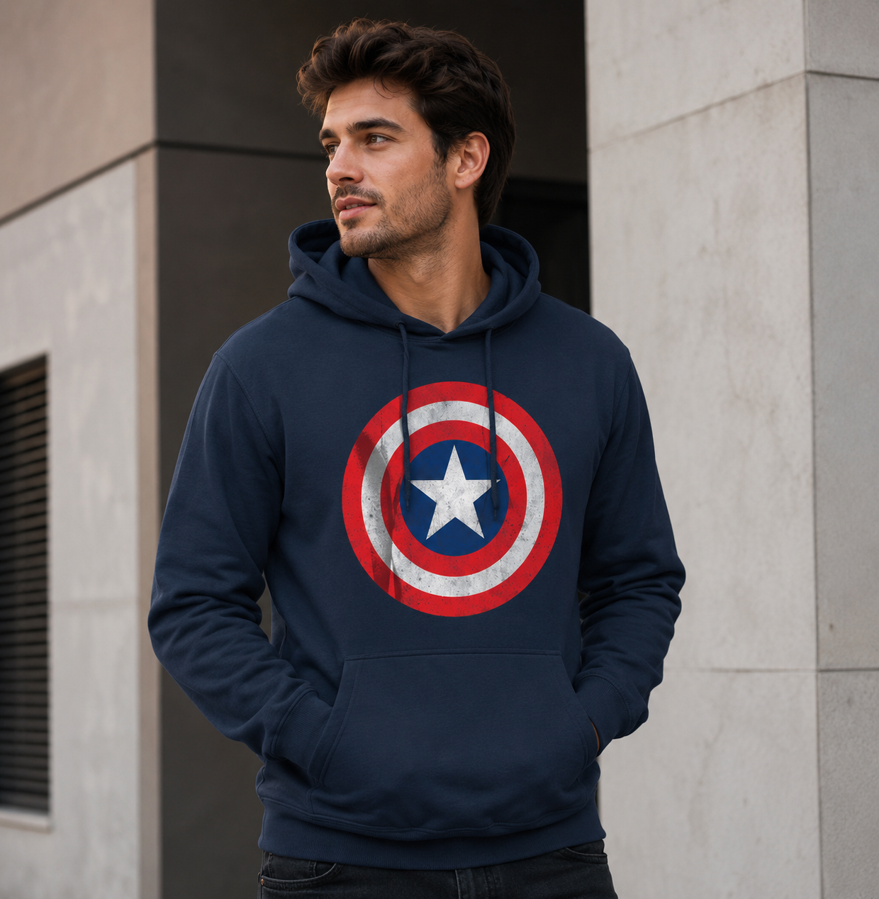 Men's Marvel Captain Classic Lightweight Hoodie